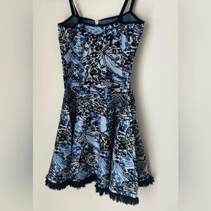 Torn by Ronny Kobo A-Line Skirt in Blue and Black